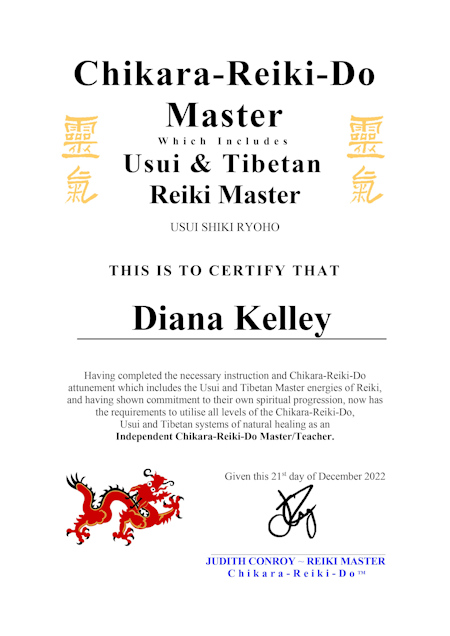Chikara Reiki Master Certificate