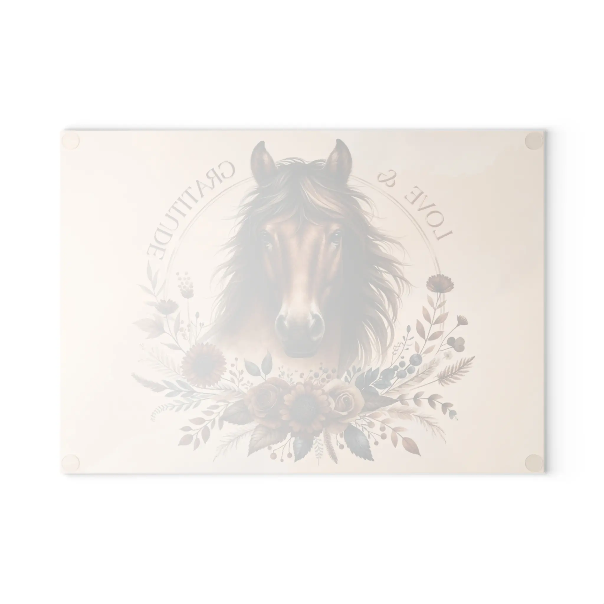Bay Horse Love and Gratitude Tempered Glass Cutting Board, Inspiring Kitchen Art - Image 2
