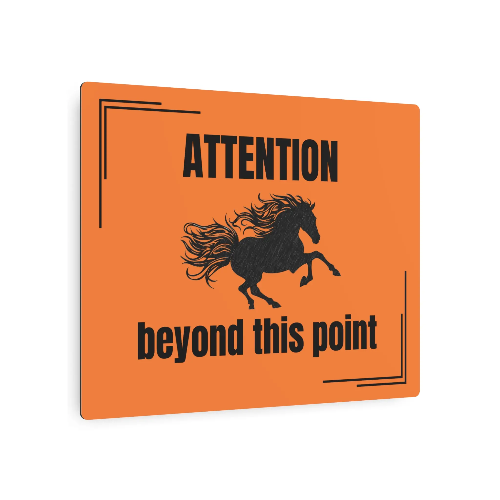 Orange Metal Sign, Rustic Horse Decor, Farmhouse Wall Art, Equestrian Gift, Warning Sign, Country Home Decor - Image 7