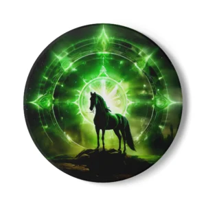 Horse Heart Chakra Energy Coasters - Horse-Themed Coasters with Green Chakra Color, Spiritual Home Decor, Gift for Horse Lovers