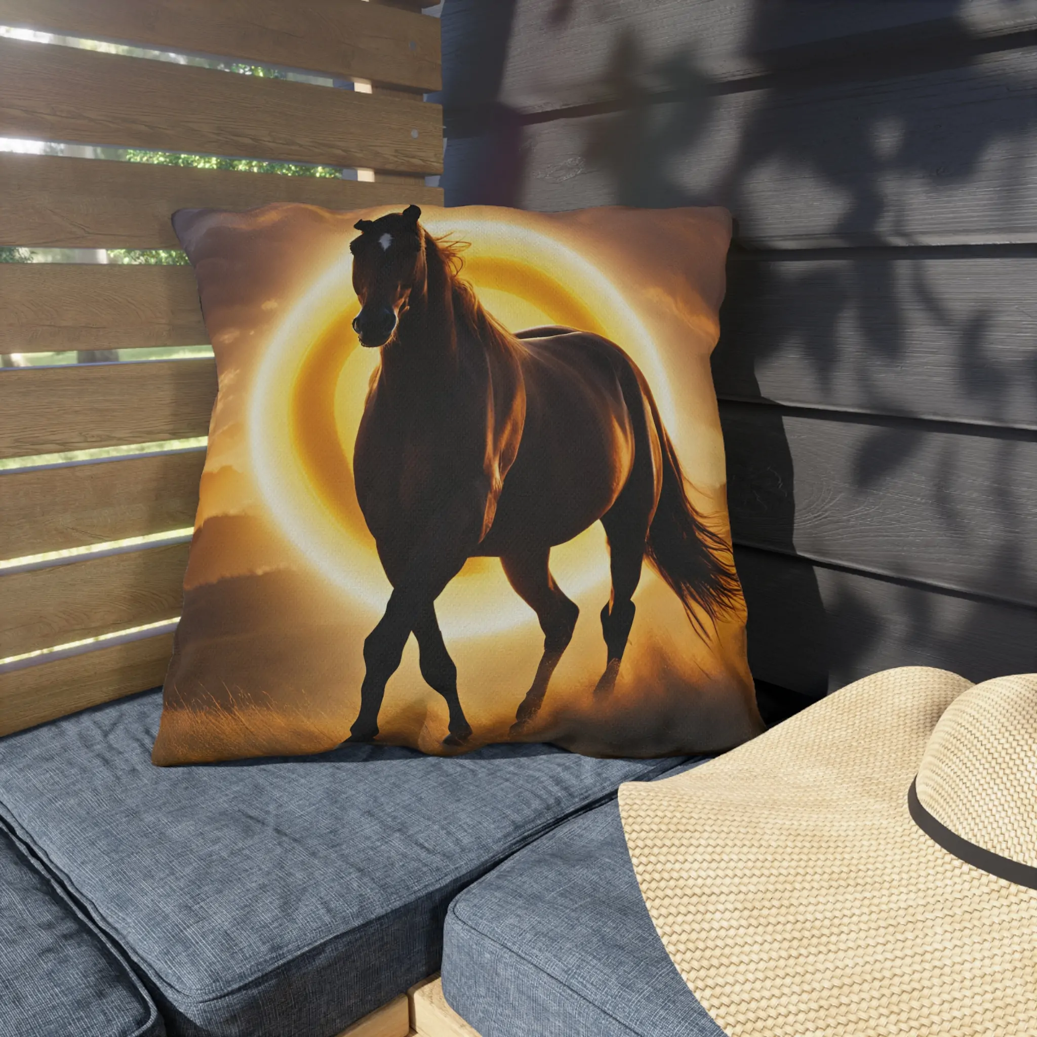 Horse Themed Yellow Outdoor Pillow - Equestrian Decor, Horse Lover Gift, Patio Cushion, Farmhouse Pillow, Animal Pillow - Image 11
