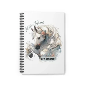Horse Spiral Notebook - Ruled Line for Action Takers, Equestrian Journal, Inspirational Quote Notepad, Animal Lover Gift, Mindfulness Diary