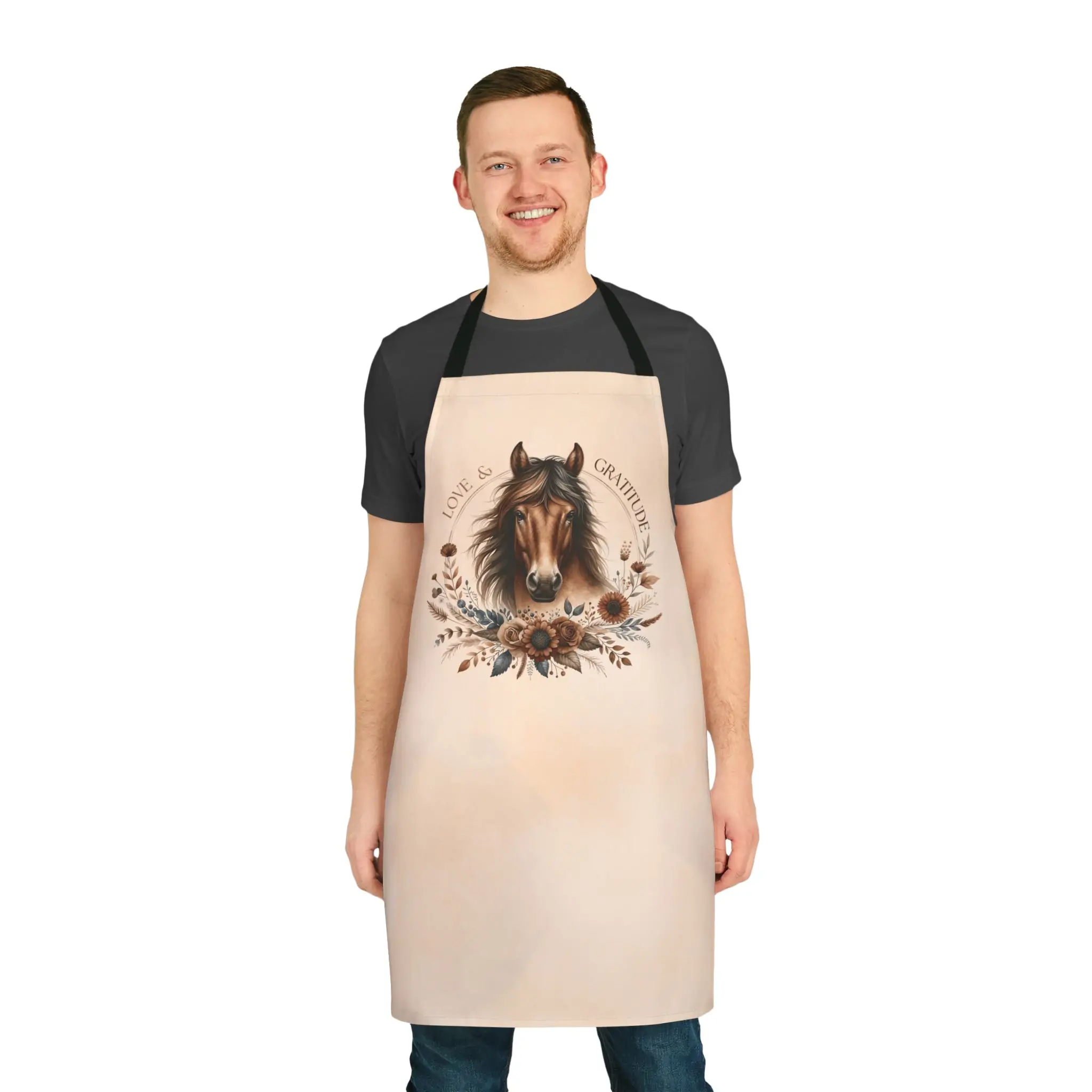 Bay Horse Love and Gratitude Apron, Stylish Equestrian Kitchen Essential, Inspirational Gift - Image 2