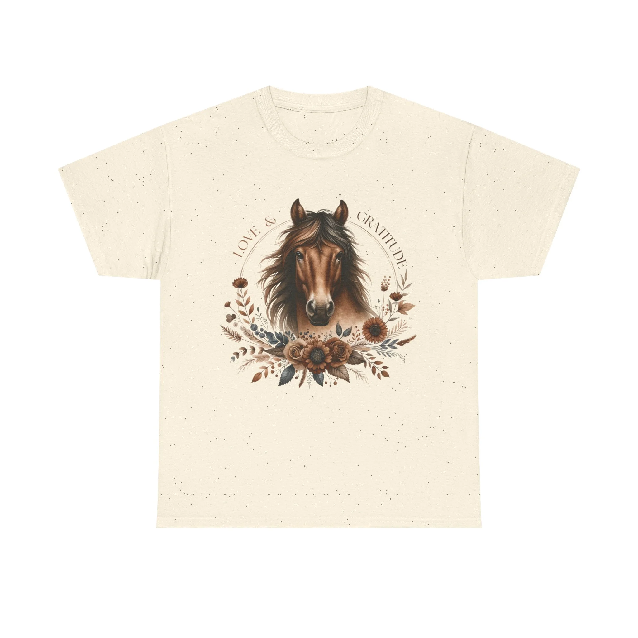 Bay Horse Love and Gratitude Cotton Shirt, Equestrian Autumn-Inspired Comfort, Unisex Tee, Equestrian Lover Gift, Horse Quote Shirt - Image 17
