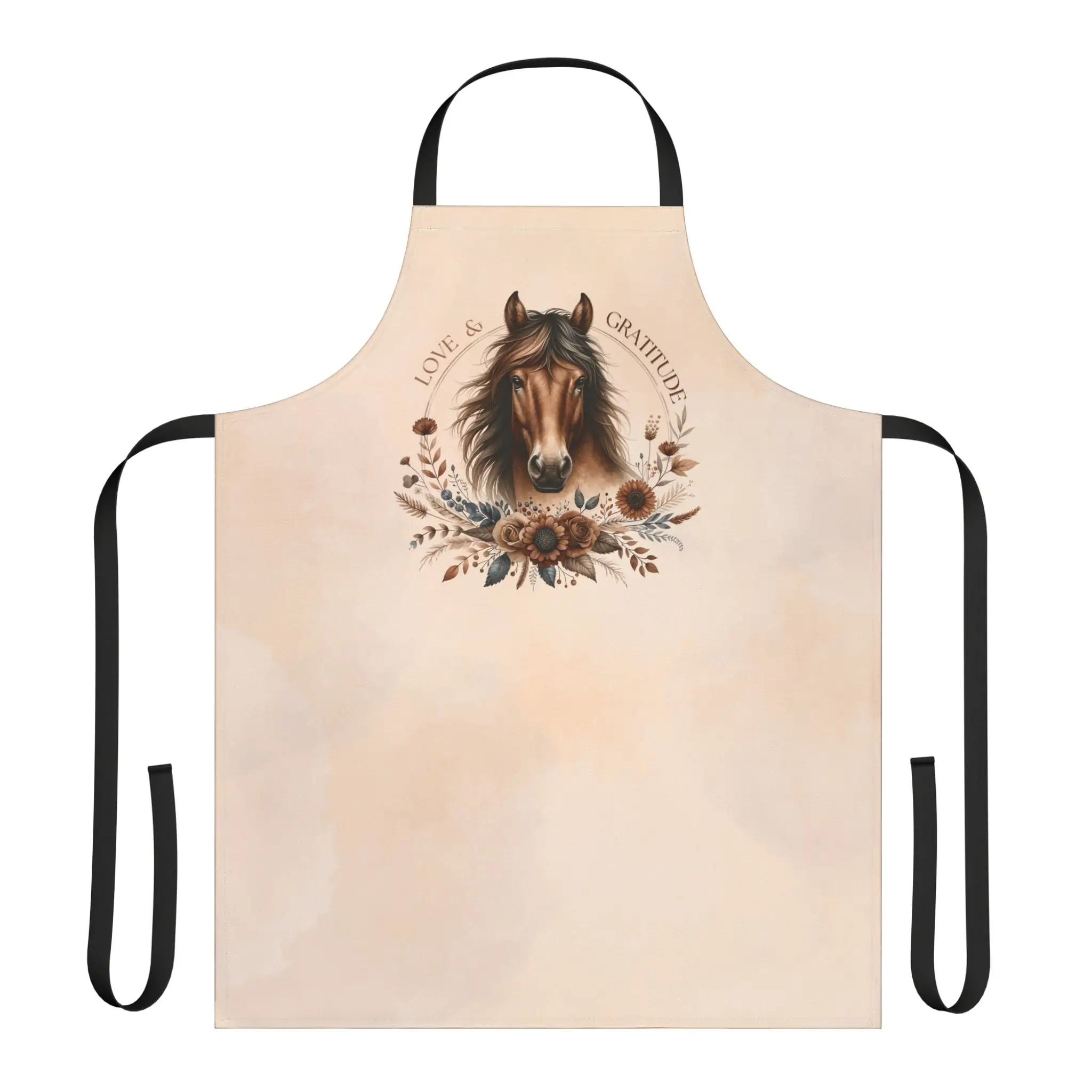 Bay Horse Love and Gratitude Apron, Stylish Equestrian Kitchen Essential, Inspirational Gift