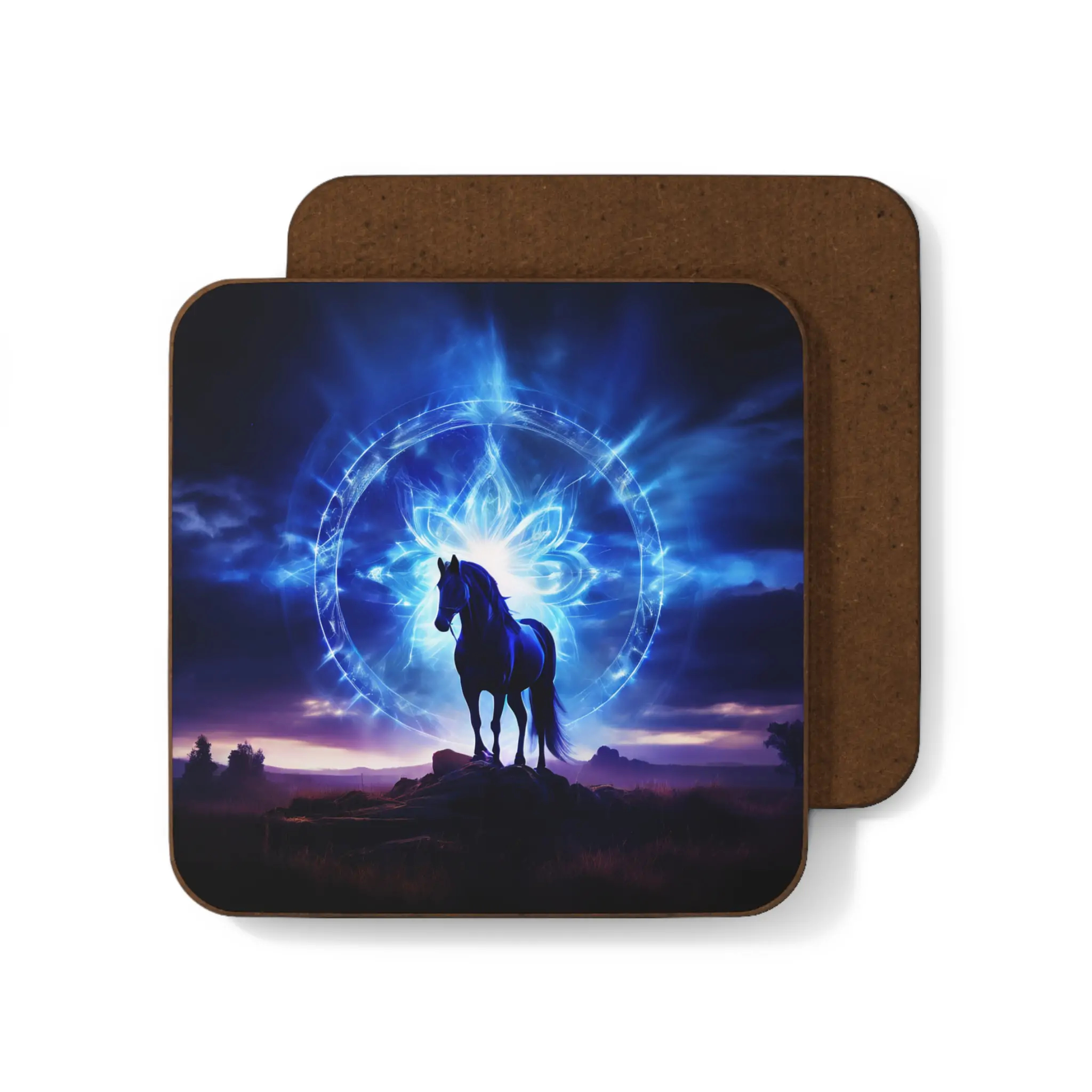 Horse Third Eye Chakra Energy Coasters - Horse-Themed Coasters with Indigo Chakra Color, Spiritual Home Decor, Gift for Horse Lovers - Image 3