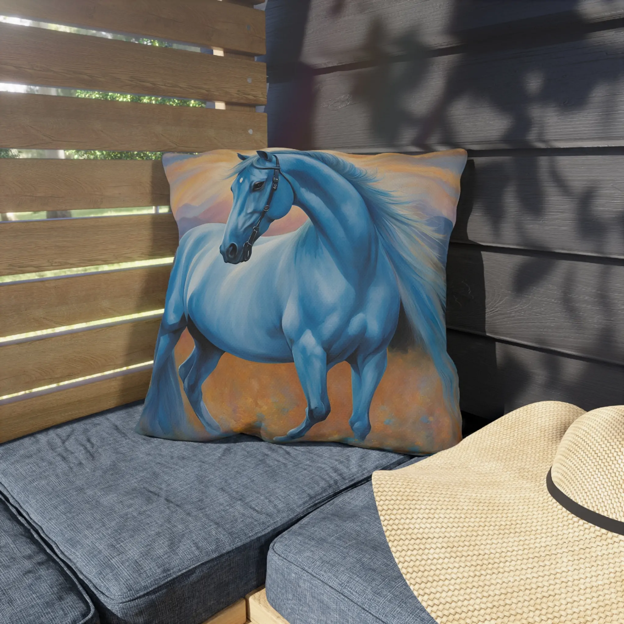 Horse Themed Outdoor Pillow - Equestrian Decor, Horse Lover Gift, Patio Cushion, Farmhouse Pillow, Animal Pillow - Image 7