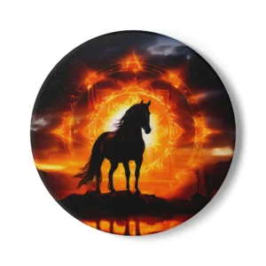 Horse Sacral Chakra Energy Coasters - Horse-Themed Coasters with Orange Chakra Color, Spiritual Home Decor, Gift for Horse Lovers