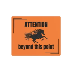 Orange Metal Sign, Rustic Horse Decor, Farmhouse Wall Art, Equestrian Gift, Warning Sign, Country Home Decor