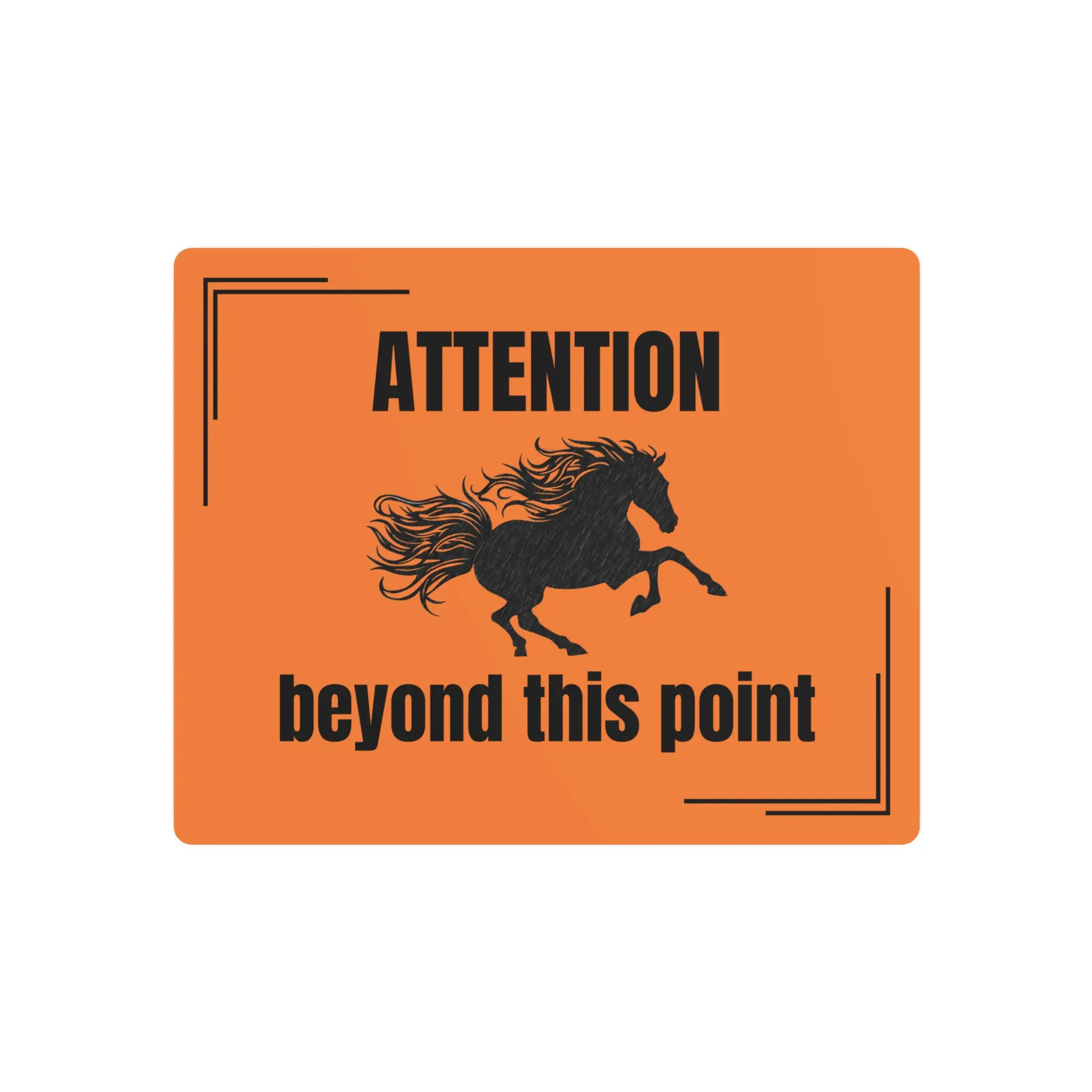 Orange Metal Sign, Rustic Horse Decor, Farmhouse Wall Art, Equestrian Gift, Warning Sign, Country Home Decor