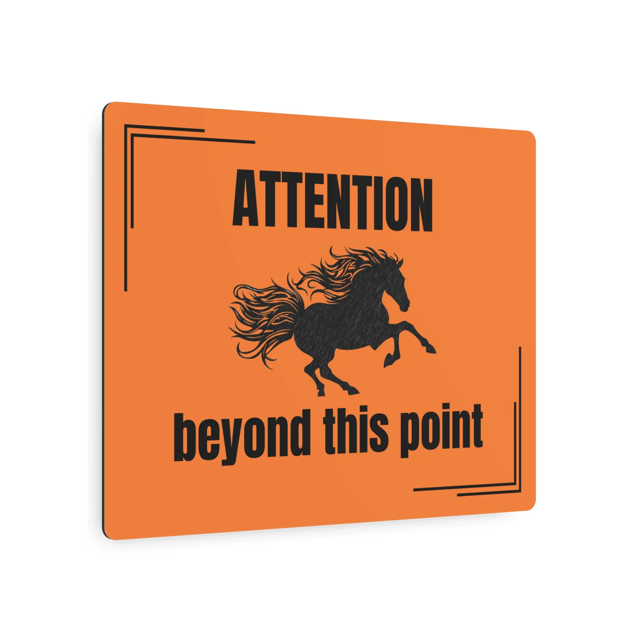 Orange Metal Sign, Rustic Horse Decor, Farmhouse Wall Art, Equestrian Gift, Warning Sign, Country Home Decor - Image 3