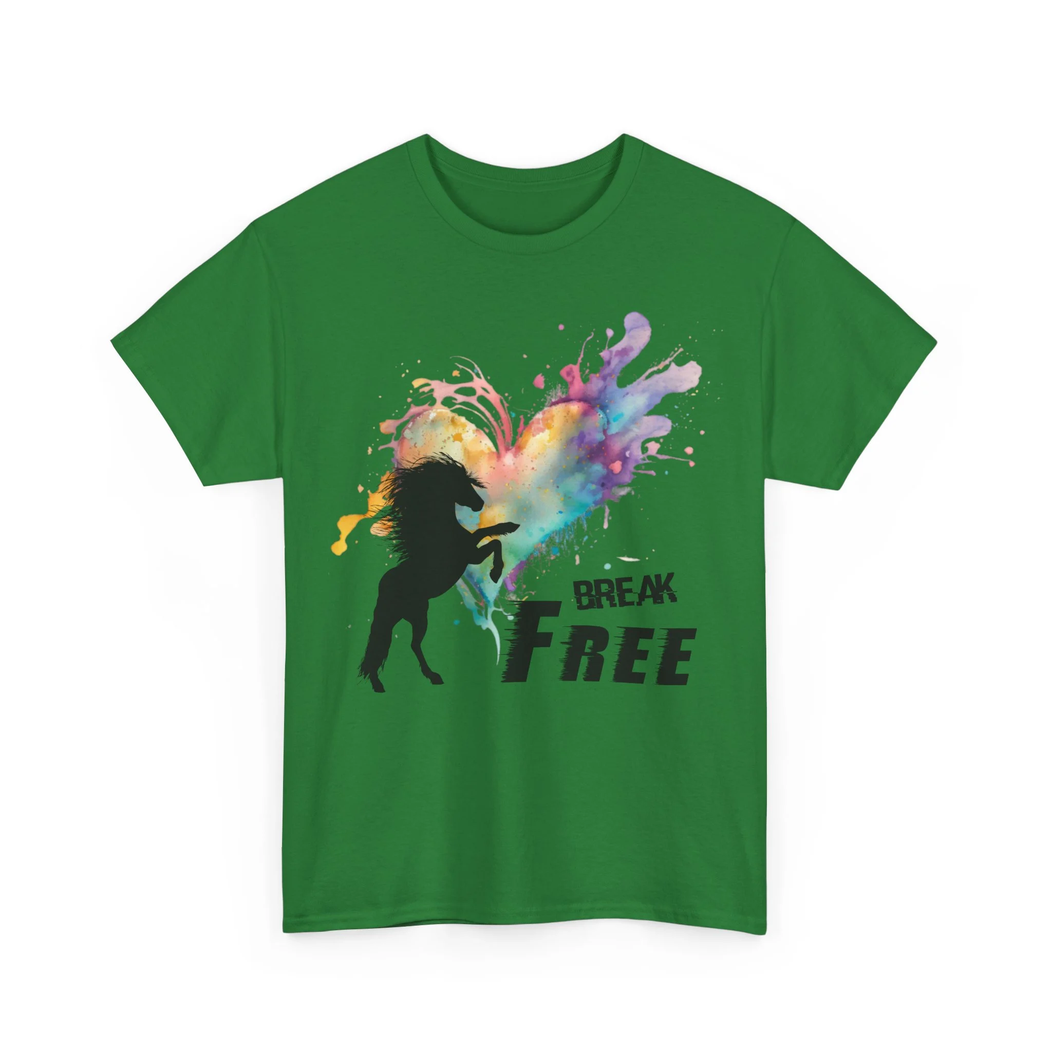 Break Free Rainbow Heart Horse Lover T-shirt - Image 23