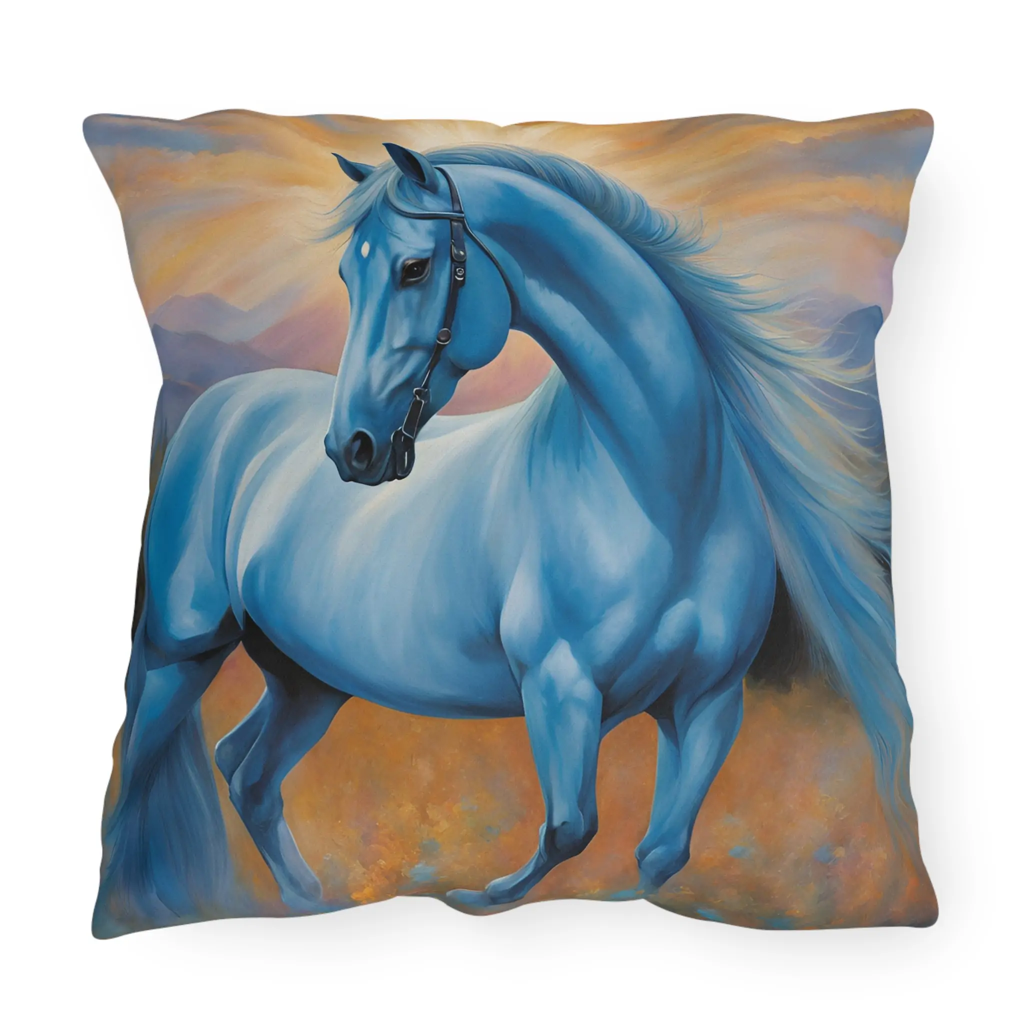 Horse Themed Outdoor Pillow - Equestrian Decor, Horse Lover Gift, Patio Cushion, Farmhouse Pillow, Animal Pillow - Image 9