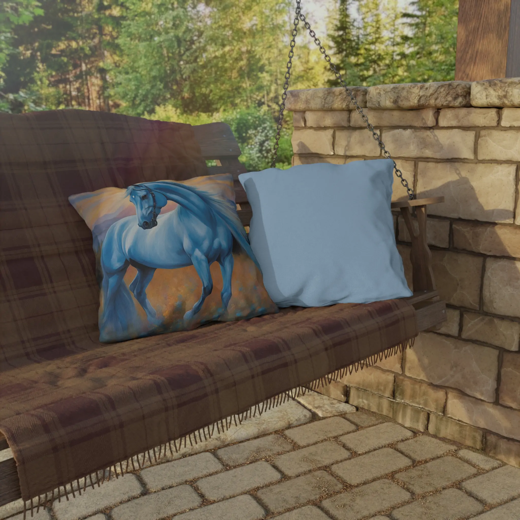 Horse Themed Outdoor Pillow - Equestrian Decor, Horse Lover Gift, Patio Cushion, Farmhouse Pillow, Animal Pillow - Image 12