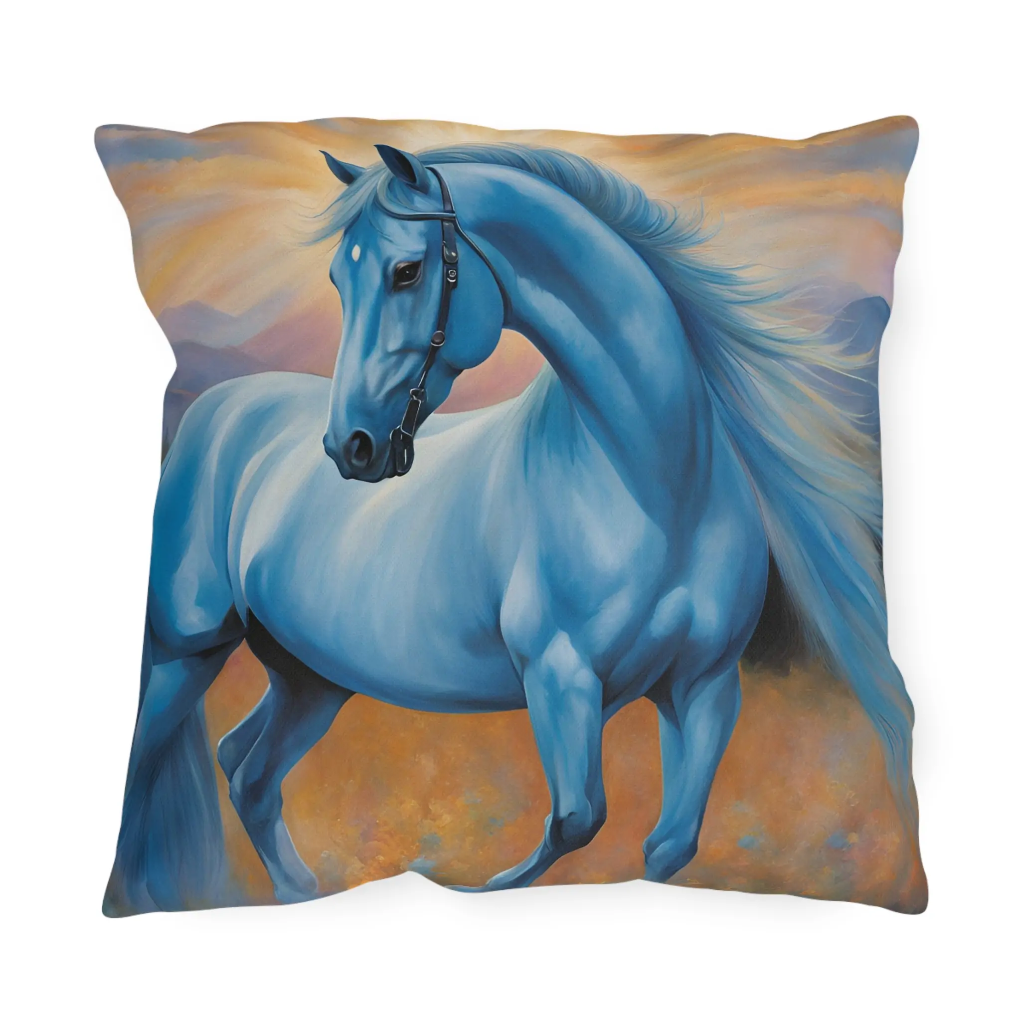 Horse Themed Outdoor Pillow - Equestrian Decor, Horse Lover Gift, Patio Cushion, Farmhouse Pillow, Animal Pillow - Image 5