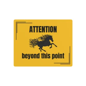 Yellow Metal Sign, Rustic Horse Decor, Farmhouse Wall Art, Equestrian Gift, Warning Sign, Country Home Decor