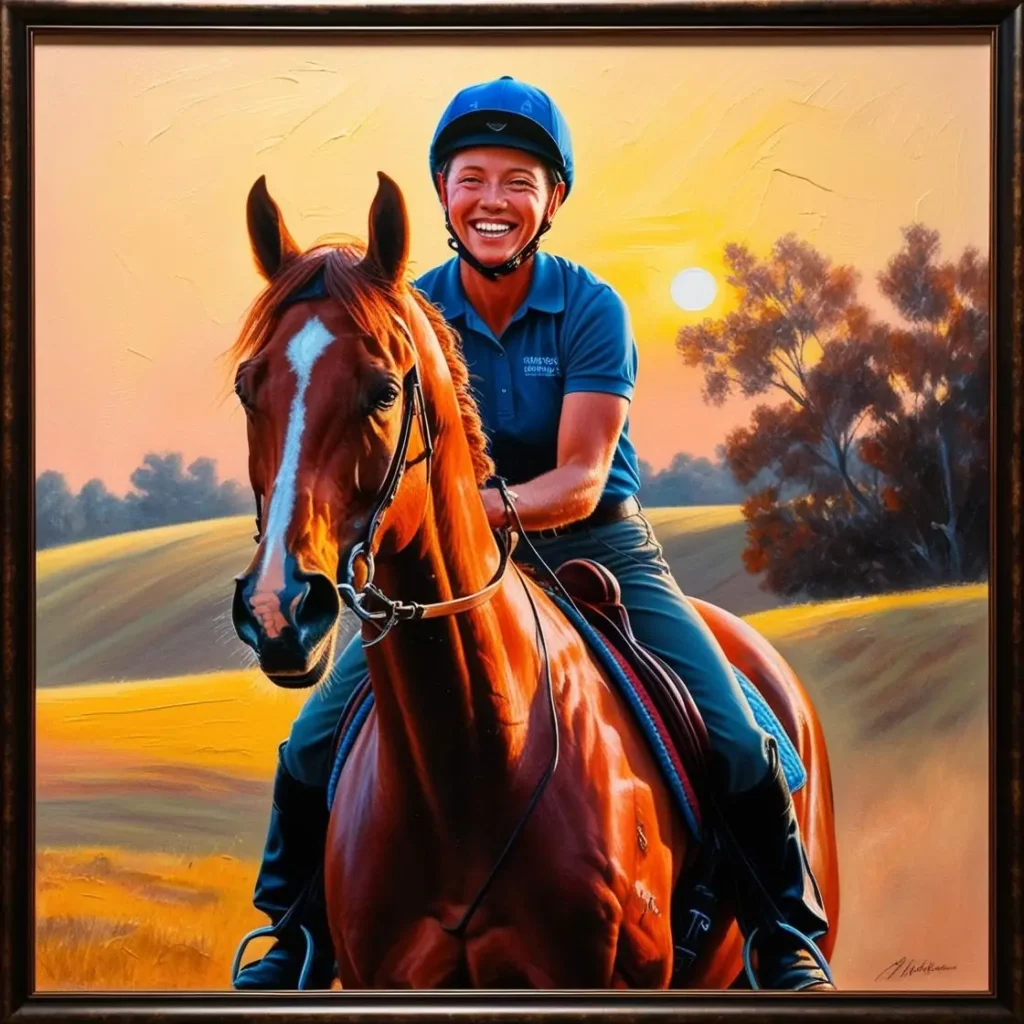 smiling horse rider